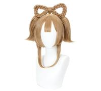 2022 Parrucca for Cosplay di Giochi Anime for Genshin Impact YaoYao, Parrucca da Donna for Capelli con Nodo a Farfalla Marrone Chiaro, Capelli Sintetici Resistenti al Calore + Cappuccio for Parrucca