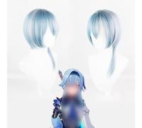 2022 Parrucca Genshin Impact da 17 pollici, parrucca Eula for cosplay anime, parrucca bianca sfumata blu con cappuccio for parrucca gratuito, for Halloween, feste, carnevale, vita notturna, concerti,