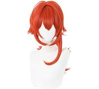 2022 Parrucche del rasoio dei capelli lunghi del natino grigio 27inch gioco Genshin Impact Cosplay parrucche for capelli sintetici + tappo della parrucca( parrucca del rasoio) Partito di Carnevale di