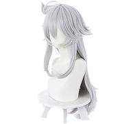 2022 Parrucche del rasoio dei capelli lunghi del natino grigio 27inch gioco Genshin Impact Cosplay parrucche for capelli sintetici + tappo della parrucca( parrucca del rasoio) Partito di Carnevale di
