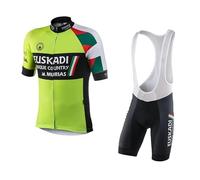 2022 Pro Team Euskadi Spain Maglia da ciclismo da uomo Set, maglia da bicicletta traspirante per mountain bike, pantaloncini con bretelle kits GEL Paddad (5XL)
