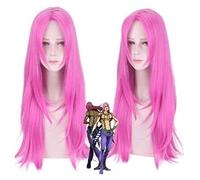 2022 Rtuturno Diavolo Parrucca Anime Parrucca JoJo' s Bizarre Adventure Cosplay Comic- con Halloween Party Carnival Adult Uomini e Donne Anime Ventilatori Anime Regalo ( Parrucca Capelli Lunghi Rosa)