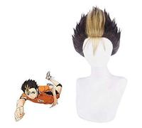 2022 Rtuturno Parrucca Anime Haikyuu ! Yu Nishinoya tintura e tintura Nera Parrucca Capelli Corti Cosplay Comic- con Halloween Party Carnival Uomini e Donne Ventilatori Anime Regalo