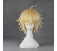 2022 Seraph of The End Mykaela Hyakuya Parrucche Cosplay Bionda Short Straight Men Parrucca Capelli Sintetici Resistenti al Calore Kuzz6092 (Size : KUZZ6092)