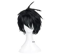 2022 Seraph of The End Yuichiro Hyakuya Cosplay Parrucca Breve Black Mix Blue Capelli Sintetici Resistenti al Calore Capelli Sintetici+ Cappuccio Parrucca