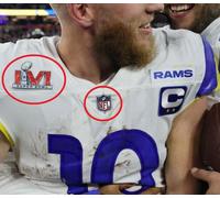 2022 Super Ciotola Lvi La Rams Cooper Kupp 2 ⭐⭐ Stella Blu Captain C-Patch + NFL