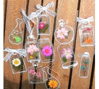 2022 Transparent Dried Flower Bookmarks, Handmade Natural Dried Flower Bookmark,Transparent Floral Page Markers Homeschool Book Club Supplies (30 Pcs-L)