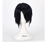 2022 Uchiha sasuke parrucca cosplay Breve parrucca sintetica resistente al calore nero+ tappo della parrucca