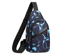 2022 versione coreana tasca sul petto moda uomo mimetico borsa a tracolla panno borsa per il tempo libero tela piccolo zaino borse arte 20 ° secolo, Blu, taglia unica