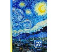 2023: Agenda Settimanale Con Orari 5:00 - 23:00 | Vista Verticale | 1 Settimana Su 2 Pagine | 12 Mesi Planner Intempo| Formato A4 | Diario Caledario ... Agenda Giornaliera | Van Gogh Notte stellata