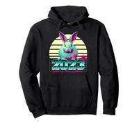 2023 Anno del Coniglio Vaporwave 80s Retro Zodiaco Cinese Felpa con Cappuccio
