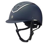2023 Charles Owen Casco Da Equitazione Kylo Standard Peak Kylo - Navy Opaco/Peltro - Charles Owen Helmet Size - 52-55cm
