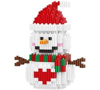 2023 Christmas Toy Building Blocks Christmas Reindeer Miniature Building Blocks Holiday Gift Exercise Hand Skills and Intelligence (snowman)