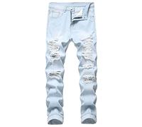 2023 Jeans Uomo Elasticizzati Slim Fit Pantaloni Lunghi Casual Denim Stretch Skinny Moda Jean Strappati Sportiva Jogging Pantaloni con Tasca Autunno Inverno Originale Pantaloni Jeans Vintage