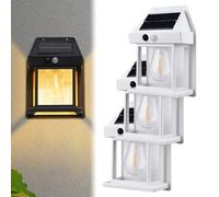 2023 New Outdoor Solar Wall Lamp, Solar Tungsten Wall Light, Wireless Dusk to Dawn Motion Sensor, Waterproof Outdoor Solar Motion Sensors Wall Lights (White,3 Pcs)
