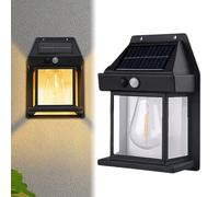 2023 New Outdoor Solar Wall Lamp, Solar Tungsten Wall Light, Wireless Dusk to Dawn Motion Sensor, Waterproof Outdoor Solar Motion Sensors Wall Lights (Black,1 Pcs)