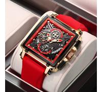 2023 nuovi orologi da uomo LIGE Top Brand Luxury Hollow Square Sport Watch For Men Fashion cinturino in Silicone orologio da polso al quarzo impermeabile Silver white