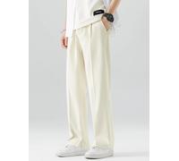 2023 nuovi pantaloni Casual estivi da uomo in poliestere traspirante moda coreana pantaloni a vita semi-larga con fascia pantaloni drappeggiati larghi dritti