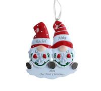 2023 Ornamento personalizzato Coppia di gnomi Ornamento per albero di Natale Decorazione personalizzata Artigianale Ornamento Famiglia - Personalizzazione gratuita