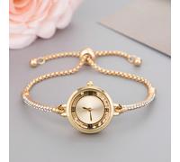 2023 Orologio da polso alla moda e casual da donna con bracciale a perline con quarzo, regalo di compleanno per donne come regalo per studenti che tornano a scuola Tagli UnicaAcciaio inossidabile