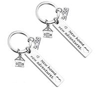 2023 Portachiavi Coppia Pendente 2 Pz Regalo di Inaugurazione Nuova Casa Nuove Avventure, per Proprietario Prima Casa, Presente per Marito