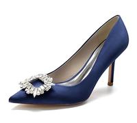 2023 Primavera Super High 8.5cm Tacchi a Spillo Décolleté Scarpe da Donna Punta a Punta Ufficio Tacchi Alti Décolleté Donna Sexy Scarpe da Sposa per Feste,Dark Blue,35 EU
