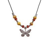 2023 Self-Made National Trend Perline colorate Lucky All-Matched Farfalle Collana Retro Nazionale Collana Farfalle Collane per le donne, Misura unica, come descritto, come descritto