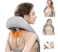 2023 Ultimo massaggiatore per collo Goletsure, massaggiatore Shiatsu per collo e schiena, massaggio manuale simulato 5D per alleviare il dolore dei tessuti profondi,Grey