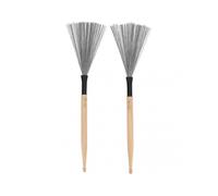 2024 2PCS Drum Brush Double Headed Dual Purpose Maple Drumstick Rubber Steel Wire Portable Percussion Brush for Band Wood