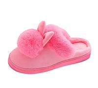 2024 AI - Casa a pelo orecchie invernali pantofole morbide comfort scarpe da interno scarpe da coniglio scarpe da donna pantofole per le donne Pantofole chiuse Pelliccia, Rosa, 40/41 EU