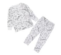 2024 Bambine Set con Pigiama Bambini da Colorare/Dipingere Cotone Manica Lunga Biancheria da Notte Set Pigiama Due Pezzi per Giocare e da Indossare Sleepwears (IT, Età, 6 anni, Regular, Bianco)