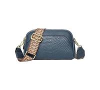 2024 Borsa a tracolla a tracolla in pelle bovina piccola borsa quadrata grande borsa da lavoro con scomparto, Blu, Etichettalia unica