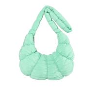 2024 borsa pieghettata moda tinta unita borse a tracolla per donna ragazza grande capacità increspato gnocchi borse, Verde