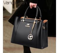 2024 Borse da donna in pelle di grande capacità con tracolla a spalla a 3 strati di design da donna di lusso 2024 Shopper Borse a tracolla di marca Black