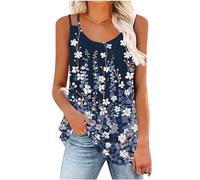 2024 Canotta Donna Cotone Estiva Tank Top Donna Elegante Scollo a V Canotte Top Leggero Stampato Camicette da Donna Smanicato Vest Fitness Sport T-Shirt Maglietta Estate Ampia Versatile per L'Estate