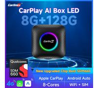 Android 13 CarlinKit Android Auto Wireless CarPlay AI TV Box QCM6125 SM6225 Schermo diviso a 8 core LED SM6225 NA 8GB 128GB