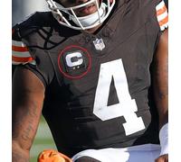 2024 Cleveland Browns Deshaun Watson Nero 2 ⭐Stella Captain Bianco C-Patch