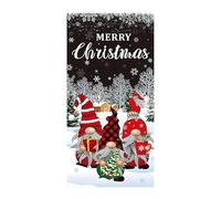 2024 Coperture elastiche per porta d'ingresso, in tessuto elasticizzato, con pupazzo di neve e Babbo Natale, decorazione per interni ed esterni, per feste e feste
