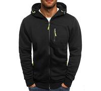 2024 Felpe con Cappuccio da Uomo Felpe da Uomo Cardigan Felpe con Cappuccio da Uomo Tasche Frontali con Zip Nera Felpa con Cappuccio Resistente Atletica Tinta Unita Felpa Leggera da Uomo Casual