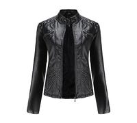 2024 Giacca Casual Da Donna In Ecopelle, Giacca In Pelle Da Donna con Cerniere Giacca In Pelle PU Sottile Cappotto Da Motociclista Autunno E Primavera Moda Moto Cappotto Bici