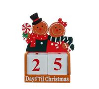 2024 Gingerbread Man - Calendario 'Avvento in legno, conto alla rovescia, decorazione natalizia, decorazione da tavolo luminosa, display festivo con cubi numerati, decorazione per le vacanze per