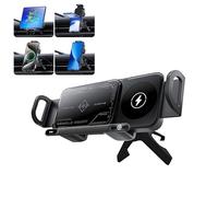 2024 High Intelligent Mobile Phone/Pad Holder, 2 In 1 Auto Rotating Phone Holder, Wireless Car Charger Fast Charging Phone Holder, Air Vent Dual Coil Wireless Landscape Mobile Phone Mount(Black)