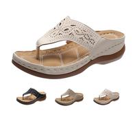 2024 Infradito ortopediche con fondo morbido, da donna, comode, ortopediche, casual, eleganti, con supporto per arco plantare, cachi, 38.5 EU