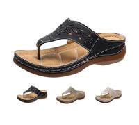 2024 Infradito ortopediche con fondo morbido, da donna, comode, ortopediche, casual, eleganti, con supporto per arco plantare, Nero , 39 EU