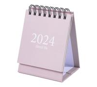 2024 Mini scrivania Calenrio a doppio filo Coil Planner ily Planner Organizzatore desktop funzionale per la casa 75x60x105mm (Bianco) (Nero) (Beige) (Pink polveroso)