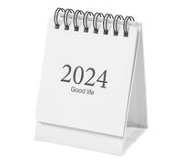 2024 Mini scrivania Calenrio a doppio filo Coil Planner ily Planner Organizzatore desktop funzionale per la casa 75x60x105mm (Bianco)