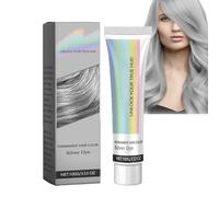 2024 Natural Silver Gray Hair Dye Cream, crema colorante per capelli grigi, colore grigio argento, crema naturale per capelli naturale, unisex, colore argento per tutti i tipi di capelli (1 pezzo, 100