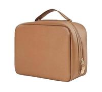 2024 New Consulbefor Bag, Multi-Compartment Toiletry Cosmetics Bag, Waterproof Large Capacity Travel Cosmetic Bag, Pu Leather Portable Storage Makeup Bag (Brown)