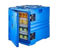 2024 New Contenitore for alimenti isolato Contenitore for la consegna degli alimenti Scatola for catering a carico frontale con ruote Armadio frigorifero for esterni(Color:Blue-Wheel,Size:90L)