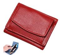 2024 New Unisex Anti-Credit Card Fraud Folding Mini Wallet,Cute Mini Wallet,Leather Blocking Card Holder Pocket Anti-Credit Card Folding Mini Wallet,for women (Red,onesize)